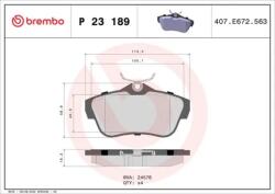 BREMBO fékbetét készlet, tárcsafék P23 189