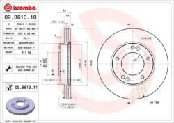 BREMBO Féktárcsa szellőző Ø302mm 09. B613.11
