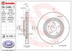 BREMBO Féktárcsa szellőző Ø328mm 09. C499.11