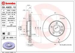 BREMBO Féktárcsa szellőző Ø278mm 09. A905.11