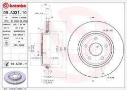BREMBO Féktárcsa szellőző Ø328mm 09. A031.11