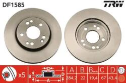 TRW szellőző féktárcsa Ø284mm DF1585