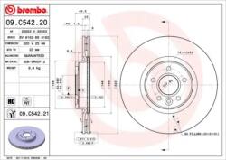 BREMBO Féktárcsa szellőző Ø320mm 09. C542.21