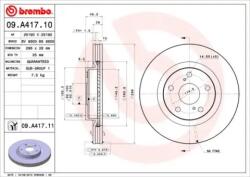 BREMBO Féktárcsa szellőző Ø296mm 09. A417.11
