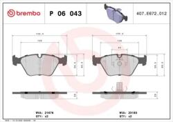 BREMBO fékbetét készlet, tárcsafék P06 043X