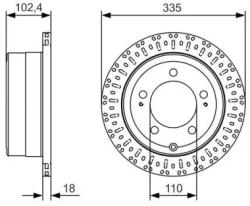 Bosch szellőző féktárcsa Ø335mm 0 986 479 A61