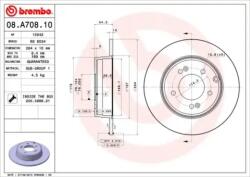 BREMBO Féktárcsa tömör Ø284mm 08. A708.11