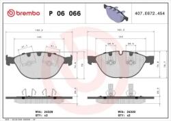 BREMBO fékbetét készlet, tárcsafék P06 066