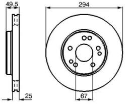 Bosch szellőző féktárcsa Ø294mm 0 986 478 428
