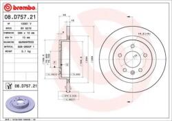 BREMBO Féktárcsa tömör Ø288mm 08. D757.21