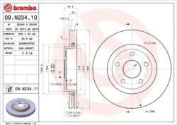 BREMBO Féktárcsa szellőző Ø330mm 09. N234.11