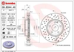 BREMBO fékkorong lyukasztás/belső hűtött Ø295mm 09. B344.4X