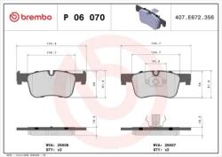 BREMBO fékbetét készlet P06 070X
