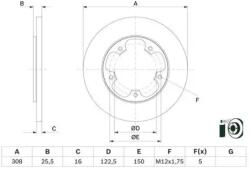 Bosch Féktárcsa tömör Ø308mm 0 986 479 F44