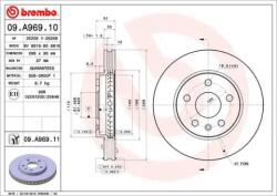 BREMBO Féktárcsa szellőző Ø296mm 09. A969.11