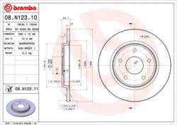 BREMBO Féktárcsa tömör Ø305mm 08. N123.11