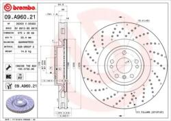 BREMBO fékkorong lyukasztás/belső hűtött Ø375mm 09. A960.21