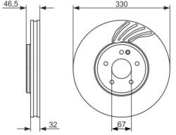 Bosch szellőző féktárcsa Ø330mm 0 986 479 719