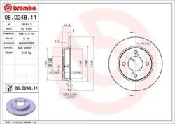 BREMBO Féktárcsa tömör Ø228mm 08. D248.11