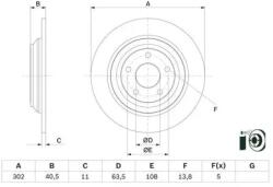 Bosch Féktárcsa tömör Ø302mm 0 986 479 F79