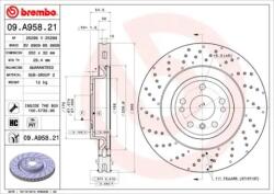 BREMBO fékkorong lyukasztás/belső hűtött Ø350mm 09. A958.21