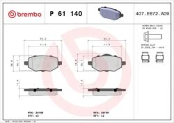 BREMBO fékbetét készlet P61 140