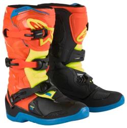 Alpinestars TECH 3S YOUTH cipő, ALPINESTARS, gyerek (narancssárga fluo/kék/sárga fluo/fekete, 38-as méret)