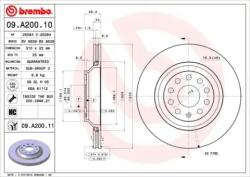 BREMBO Féktárcsa szellőző Ø310mm 09. A200.11