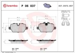 BREMBO fékbetét készlet, tárcsafék P06 037X