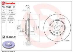 BREMBO Féktárcsa belső hűtés Ø276mm 09. D391.11