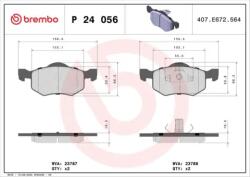 BREMBO fékbetét készlet, tárcsafék P24 056