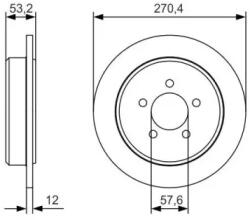 Bosch tömör féktárcsa Ø270, 4mm 0 986 479 A80