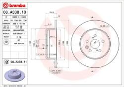 BREMBO Féktárcsa tömör Ø288mm 08. A338.11