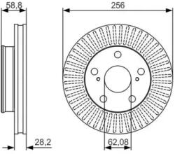 Bosch szellőző féktárcsa Ø256mm 0 986 479 152