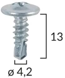 Romix - Cink szerelőcsavar 4.2x13mm (100 db-os csomag)