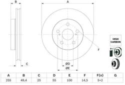 Bosch szellőző féktárcsa Ø255mm 0 986 479 F72
