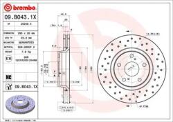 BREMBO féktárcsa perforált/belső hűtéses Ø295mm 09. B043.1X