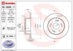 BREMBO Féktárcsa tömör Ø260mm 08. D696.11