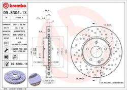 BREMBO féktárcsa perforált/belső hűtéses Ø300mm 09.8304. 1X
