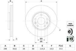 Bosch szellőző féktárcsa Ø296mm 0 986 479 F05