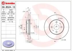 BREMBO Féktárcsa szellőző Ø254mm 09. B524.10