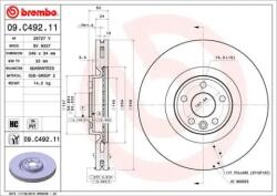BREMBO Féktárcsa szellőző Ø349mm 09. C492.11
