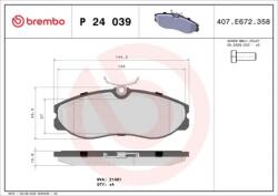 BREMBO fékbetét készlet, tárcsafék P24 039