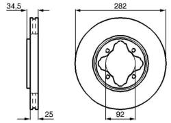Bosch szellőző féktárcsa Ø282mm 0 986 478 634