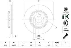 Bosch Féktárcsa Féktárcsa kétrészes Ø320mm 0 986 479 G39
