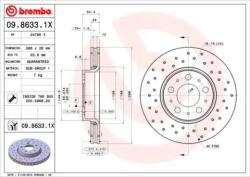 BREMBO fékkorong lyukasztás/belső hűtött Ø286mm 09.8633. 1X