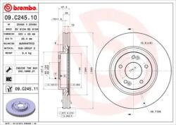 BREMBO Féktárcsa szellőző Ø320mm 09. C245.11