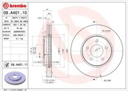 BREMBO Féktárcsa szellőző Ø303mm 09. A401.11
