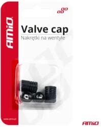 AMIO VALVE CAP - Fekete alumínium szelepsapkák 4 db