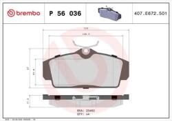 BREMBO fékbetét készlet, tárcsafék P56 036